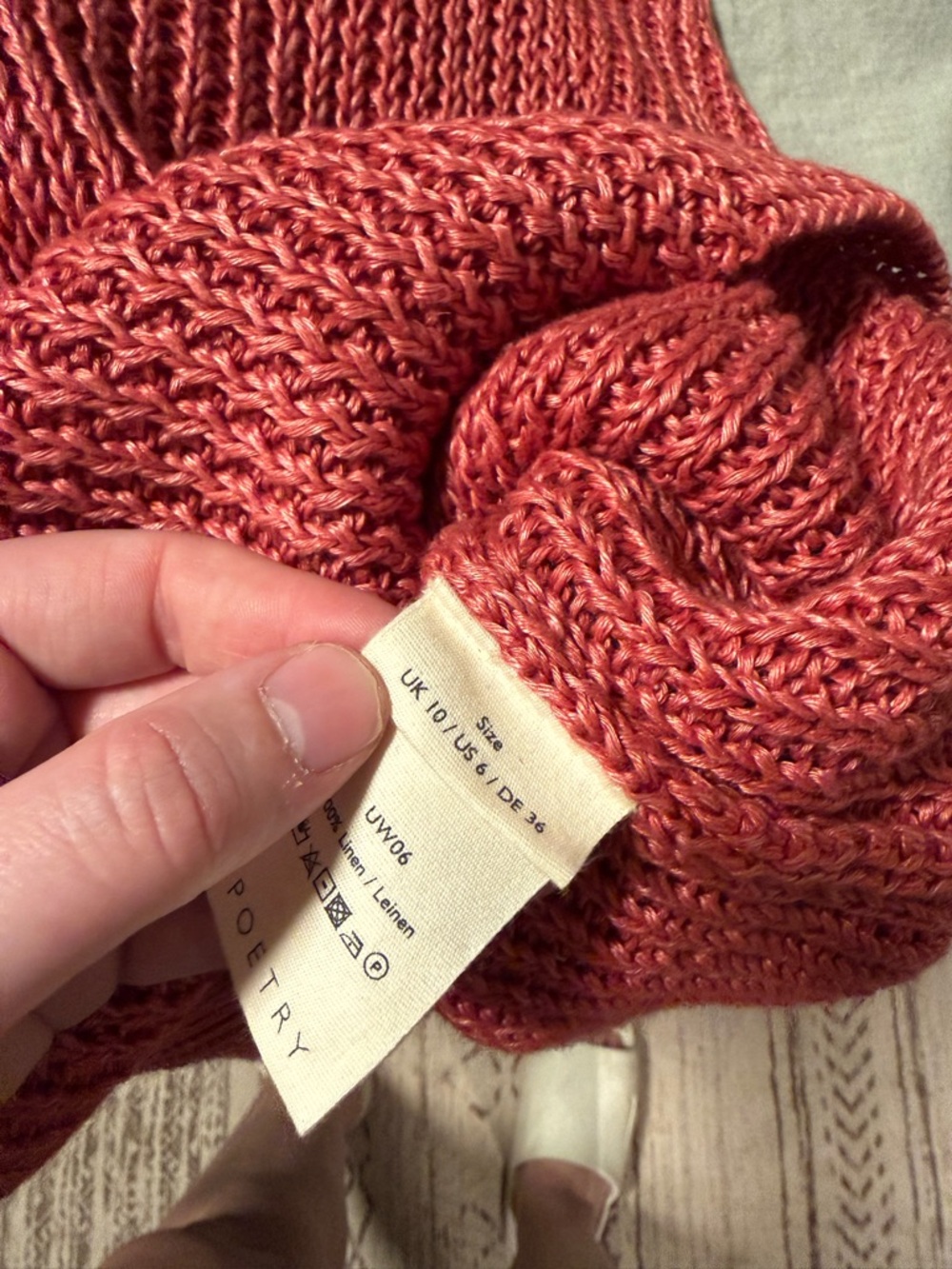 Poetry Sleeveless V-Neck Knit Sweater Vest in Brick Red - Picture 3 of 3